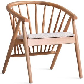 Πολυθρόνα Rizoma Teddy 117FRF1309 57x58x76cm Natural-Cream Ξύλο,Ύφασμα