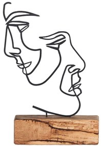 Διακοσμητικό Επιτραπέζιο 533BSG1125 17x3,5x38cm Natural-Black Aberto Design Metal,Wood