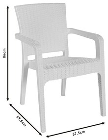 Πολυθρόνα Halcyon PP λευκό 57.5x59.5x86 εκ.