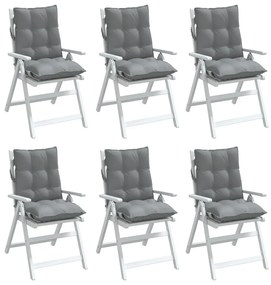 Μαξιλάρια Καρέκλας Χαμηλή Πλάτη 6 τεμ. Γκρι Ύφασμα Oxford - Γκρι