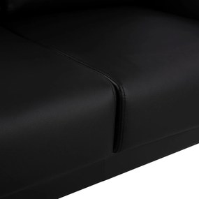 Καναπές Διθέσιος KΕΝΖΙΕ με PU Μαύρο 142x81x81 εκ. 142x81x81 εκ.
