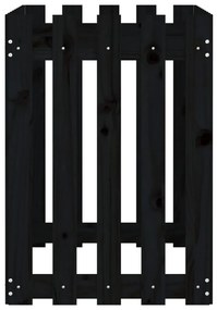 vidaXL Ζαρντινιέρα Υπερυψωμένη Σχ Φράχτη Μαύρη 100x50x70εκ Μασίφ Πεύκο