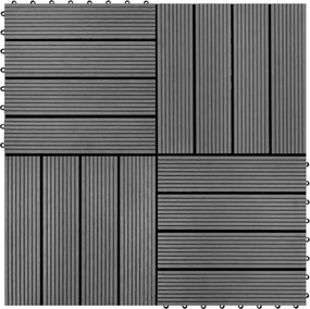 vidaXL Πλάκα Κατασκευής 22 pcs Γκρι 30 x 30 cm WPC