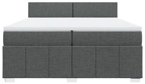 vidaXL Κρεβάτι Boxspring με Στρώμα Σκούρο Γκρι 200x200 εκ. Υφασμάτινο