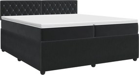vidaXL Κρεβάτι box spring με στρώμα Μαύρο 200 x 200 cm Βελούδο