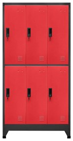 vidaXL Φοριαμός Ανθρακί / Κόκκινο 90 x 45 x 180 εκ. Ατσάλινος