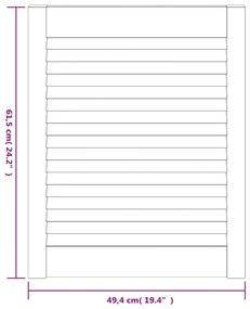 vidaXL Πορτάκια με Περσίδες 2 Τεμ. 61,5x49,4 εκ. από Μασίφ Ξύλο Πεύκου