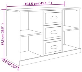 Μπουφές Γκρι Sonoma 104,5x35,5x67,5 εκ. από Επεξεργασμένο Ξύλο - Γκρι