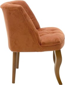 Πολυθρόνα Loreta βελούδο κεραμιδί-καρυδί 59x64x73εκ 59x64x73 εκ.