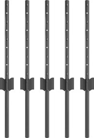 vidaXL Στύλος Περιφράξεων 5 pcs Γκρι 40 cm Ατσάλι