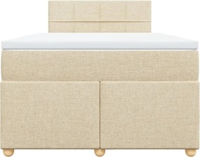 vidaXL Κρεβάτι Boxspring με Στρώμα Κρεμ 120x200 εκ. Υφασμάτινο