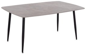 Τραπέζι Rav γκρι μαρμάρου sintered stone-μαύρο μέταλλο 160x90x75