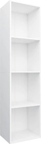 vidaXL Βιβλιοθήκη/Έπιπλο Τηλεόρασης Λευκό 36x30x143 εκ. Επεξ. Ξύλο