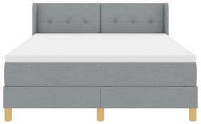 vidaXL Ανοιχτό γκρι κρεβάτι με στρώμα 140x190 εκ ύφασμα