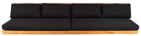 Outdoor/Indoor Sofa S Line με σετ μαξιλαριών, με ύφασμα μαύρο outdoor S2312-71N3