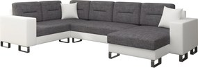 Γωνιακός καναπές Adoro-Δεξιά-Λευκό - Ανθρακί