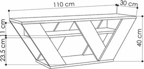 Έπιπλο τηλεόρασης Pipralla ανθρακί 110x30x40εκ