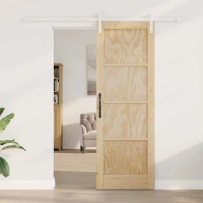 vidaXL Συρόμενη Πόρτα Φυσικό και λευκό 73.5 x 211 εκ
