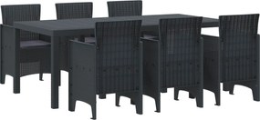 vidaXL Σέτ φαγητού για κήπο 7 pcs Ανθρακί Πολυπροπυλένιο