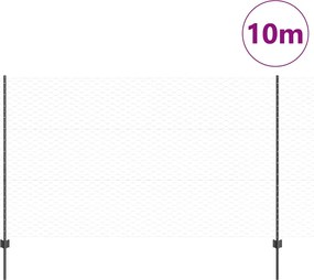 vidaXL Εξωτερική εξάγωνη περίφραξη με στήλη 10 x 1,4 μ Γκρι Δίχτυ