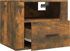 vidaXL Κομοδίνο Επιτοίχιο Καπνιστή Δρυς 50x36x40 εκ.