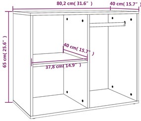 vidaXL Ντουλάπι Γυαλιστερό Καφέ Δρυς 80x40x65 εκ. Επεξεργασμένο Ξύλο