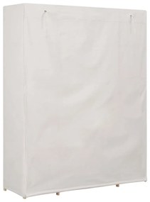 Ντουλάπα Λευκή 135 x 40 x 170 εκ. Υφασμάτινη - Λευκό