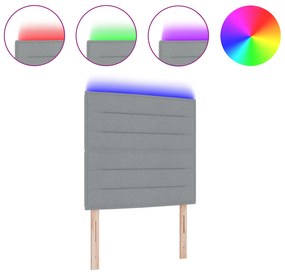 vidaXL LED Κεφαλάρι Γραμμές Σχεδίαση Ανοιχτό Γκρι 80 εκ Ταπετσαρία