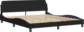 vidaXL Κρεβάτι με Στρώμα Dover Μαύρο 180x200 εκ. Υφασμάτινο