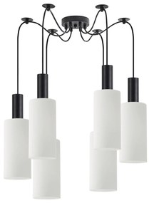 SE21-BL-4-BL6-GL3 ADEPT TUBE Black Pendant White Glass+ HOMELIGHTING 77-8562