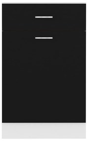 Ντουλάπι με Συρτάρι Μαύρο 50x46x81,5 εκ. Επεξ. Ξύλο - Μαύρο
