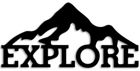 Διακοσμητικό Τοίχου Explore 891TNL3311 60x26cm Black Wallity Metal