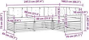vidaXL Σειρά Καναπέ Εξωτερικού 5 pcs Λευκό και Κρεμ Πολυεστέρας