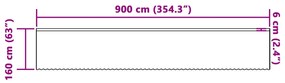 vidaXL Κουρτίνα Δαντέλας με κουρτίνες Floral Λευκό 900 x 160 εκ. Πολυεστέρας