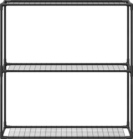 vidaXL Ράφι φυτών 3 επιπέδων Μαύρο 100 x 32 x 102 εκ. Ατσάλι
