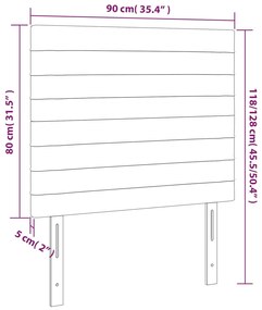 vidaXL Κεφαλάρι Κρεβατιού LED Μαύρο 90x5x118/128εκ. Υφασμάτινο