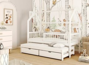 PAPI 90x190 white children's house bed Lano Furniture