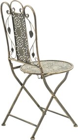 Τραπεζαρία Drill σετ 3τεμ μέταλλο χρώμα χαλκού antique