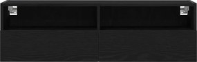 vidaXL Ντουλάπι Τηλεόρασης Τοίχου 2 pcs Μαύρη δρυς 100 x 30 x 30 cm