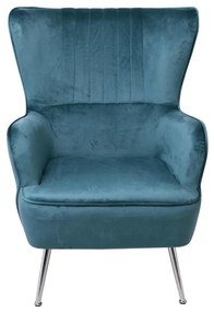 Πολυθρόνα CROMA Ύφασμα Μπλε Velure 76x80x104cm