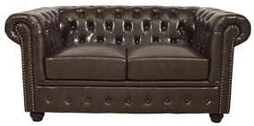 ΚΑΝΑΠΕΣ 2ΘΕΣΙΟΣ T.CHESTERFIELD HM3010.01 ΤΕΧΝΟΔΕΡΜΑ ΣΚΟΥΡΟ ΚΑΦΕ 155x90x73 εκ.