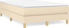 vidaXL Κρεβάτι Boxspring με Στρώμα Κρεμ 120x190 εκ. Υφασμάτινο