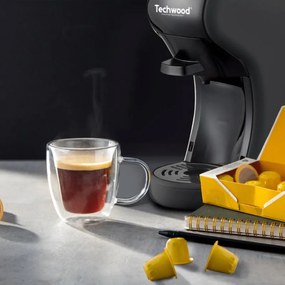 Καφετιέρα για κάψουλες Techwood TCA-196N, Dolce Gusto и Nespresso,Dolce Gusto & Nespresso, Πίεσης 19bar, 1450W, Μαύρο χρώμα