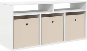 vidaXL Χαμηλό γραφείο με συρτάρι Λευκό 102 x 32 x 48,5 εκ.