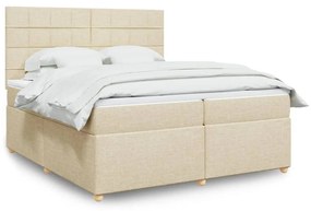 ΚΡΕΒΑΤΙ BOXSPRING ΜΕ ΣΤΡΩΜΑ ΚΡΕΜ 200X200 ΕΚ. ΥΦΑΣΜΑΤΙΝΟ 3291392