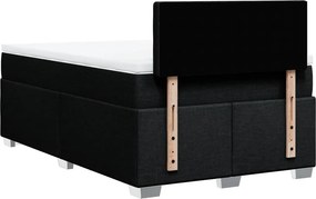 vidaXL Κρεβάτι Boxspring με Στρώμα Μαύρο 120x190 εκ. Υφασμάτινο