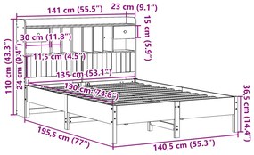 ΚΡΕΒΑΤΙ ΒΙΒΛΙΟΘΗΚΗ ΧΩΡΙΣ ΣΤΡΩΜΑ ΛΕΥΚΟ 135X190 ΕΚ ΜΑΣΙΦ ΠΕΥΚΟ 3322925