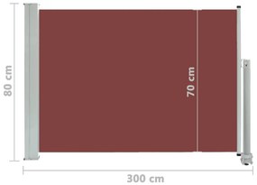 Σκίαστρο Πλαϊνό Συρόμενο Βεράντας Καφέ 80 x 300 εκ. - Καφέ