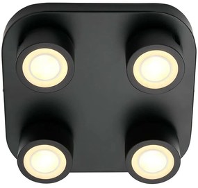 Φωτιστικό Οροφής - Σποτ Clyde 2412256003 28x28x7,5cm Dim 4xLed 950lm 14W 2700K Black Nordlux