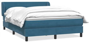 vidaXL Κρεβάτι Boxspring με Στρώμα Σκούρο Μπλε 140x210 εκ. Βελούδινο